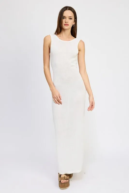 Open Back Detail Maxi Dress