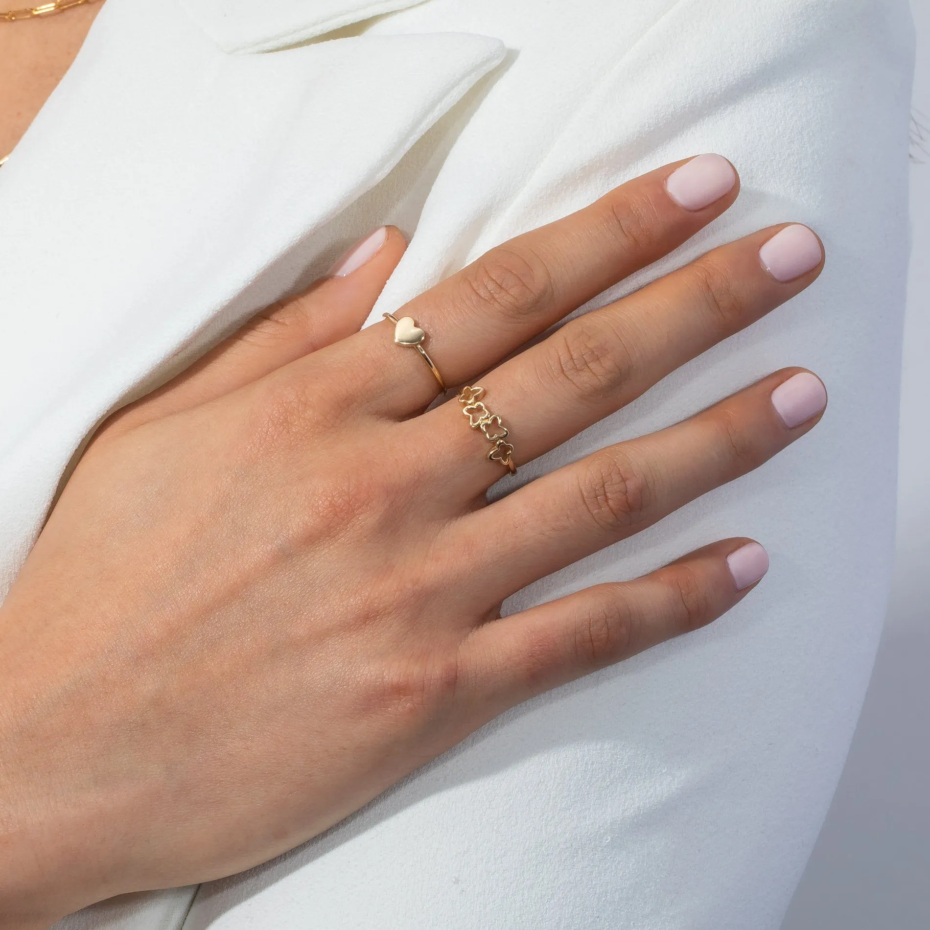 Open Butterflies Ring 14K