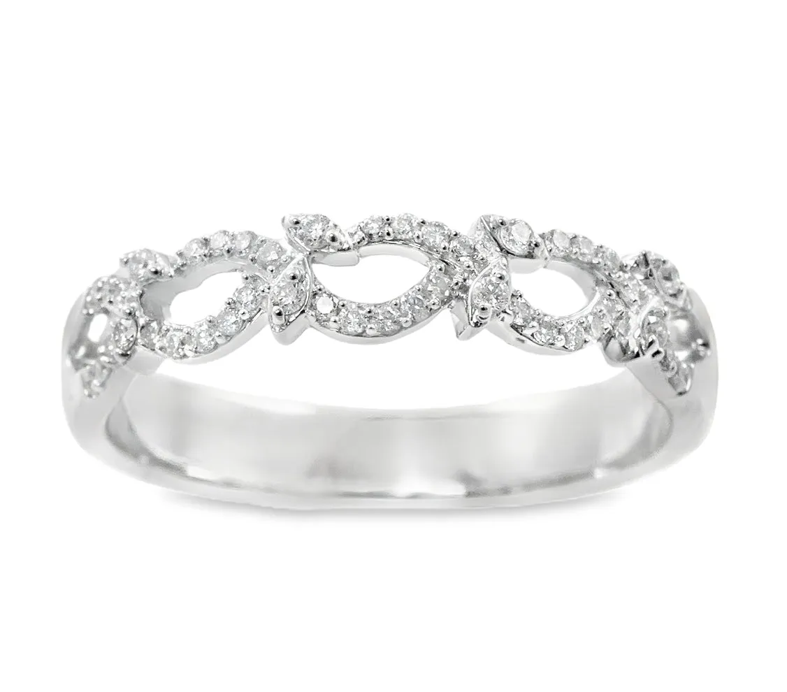 Open Diamond Braid Ring