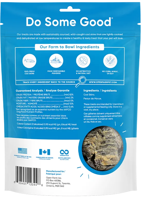 Open Farm Dehydrated Cod Skins Dog Treats