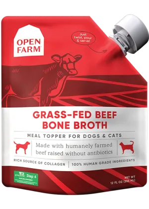 Open Farm Grass-Fed Beef Bone Broth for Dogs & Cats