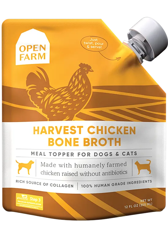 Open Farm Harvest Chicken Bone Broth for Dogs & Cats