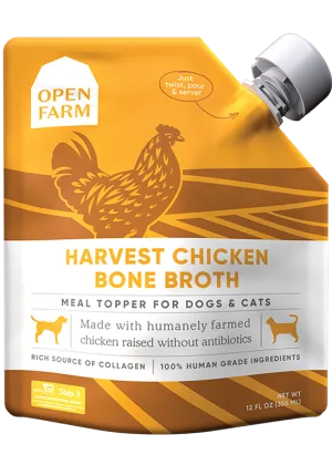 Open Farm Harvest Chicken Bone Broth for Dogs & Cats