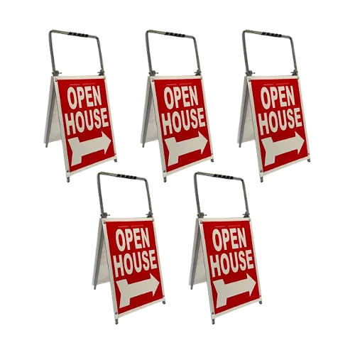 Open House Sign Metal A-Frame - 5 Pack - Mini - Red