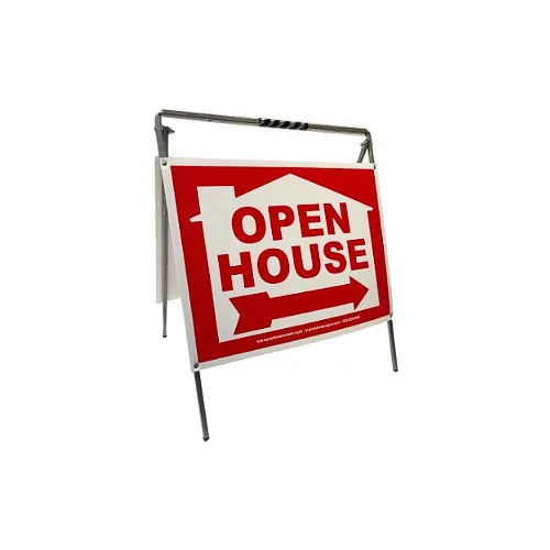 Open House Sign Metal A-Frame Kit - 5 Pack - House Graphic - Red