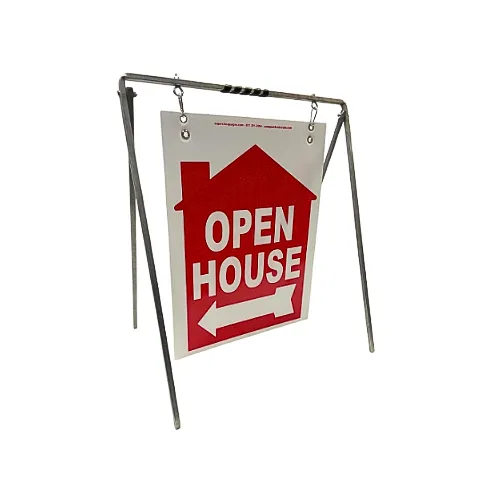 Open House Sign Metal A-Frame Kit - 5 Pack - House Graphic - Swinger - Red