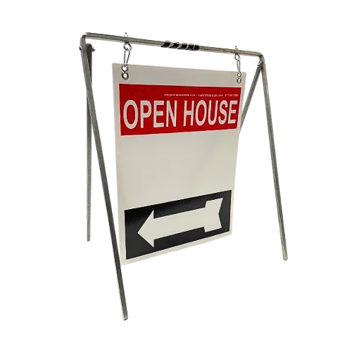 Open House Sign Metal A-Frame Kit - 5 Pack - Swinger - Red/White/Black