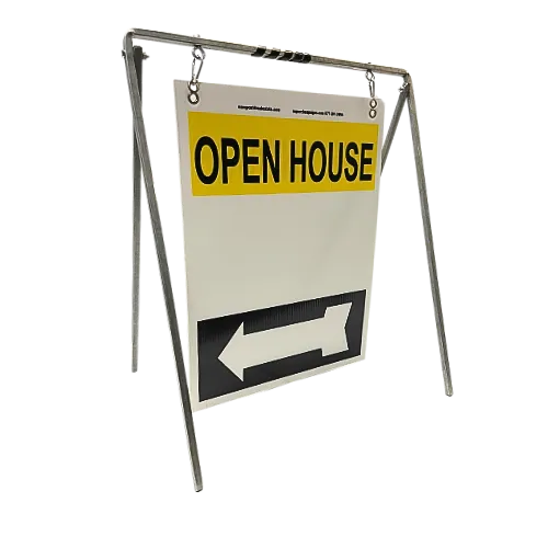 Open House Sign Metal A-Frame Kit - 5 Pack - Swinger - Yellow/White/Black