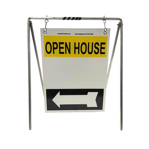 Open House Sign Metal A-Frame Kit - 5 Pack - Swinger - Yellow/White/Black