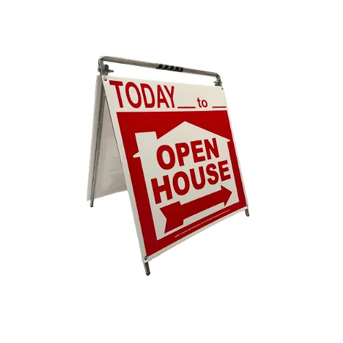 Open House Sign Metal A-Frame Kit - 5 Pack - Today- House Graphic - Red