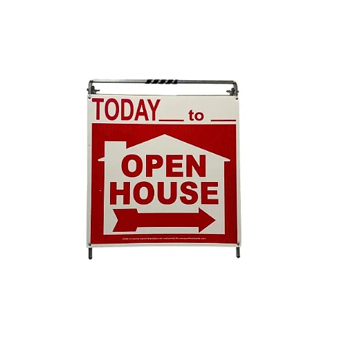 Open House Sign Metal A-Frame Kit - 5 Pack - Today- House Graphic - Red