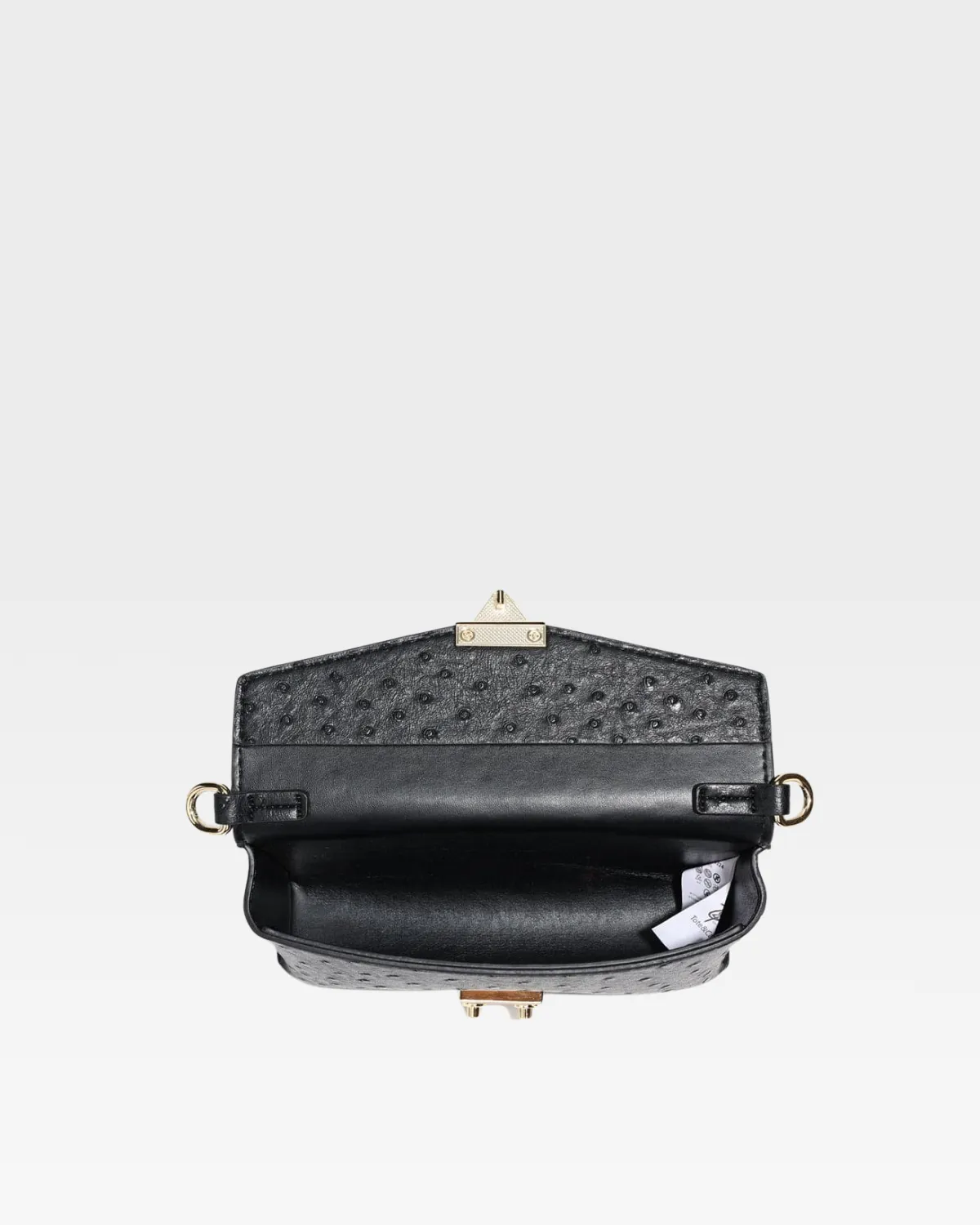 Ostrich Shoulder Bag in Black