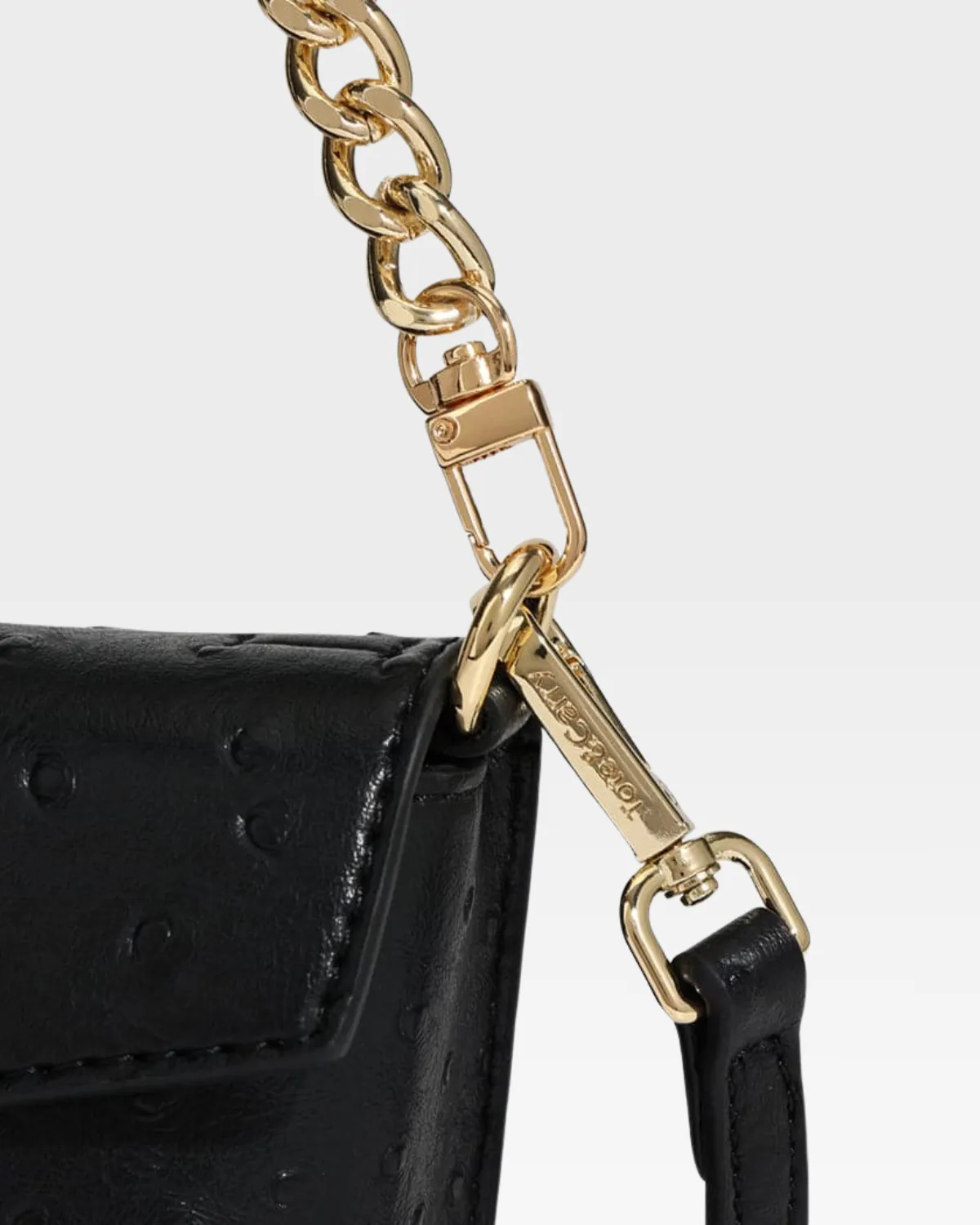 Ostrich Shoulder Bag in Black