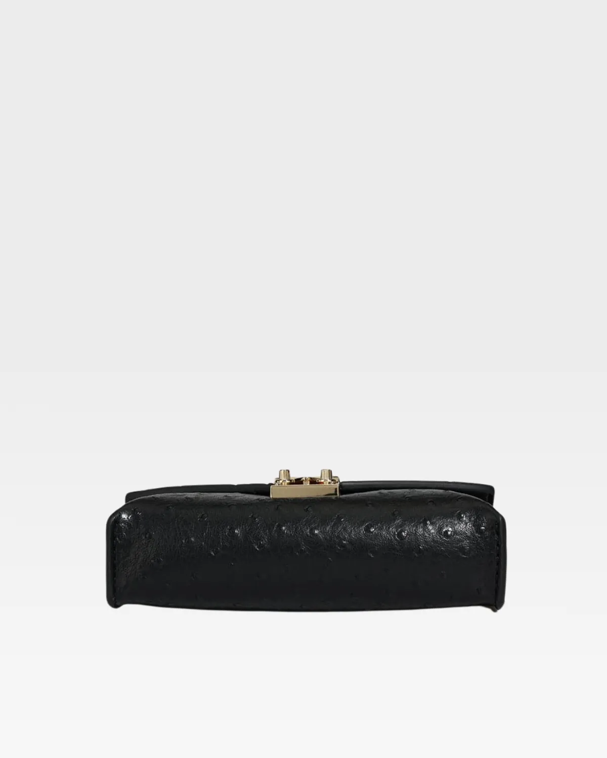 Ostrich Shoulder Bag in Black