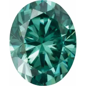 Oval Diamond Faceted FAB Green Moissanite Loose Stone