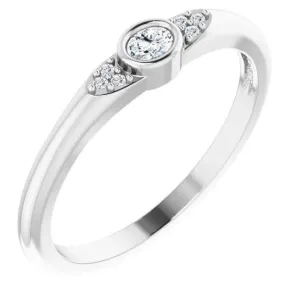 Oval Diamond Lab-Grown Diamond Accent Stackable Ring
