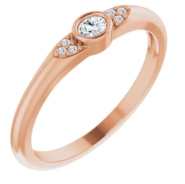 Oval Diamond Lab-Grown Diamond Accent Stackable Ring