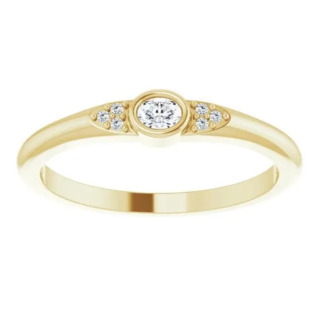 Oval Diamond Lab-Grown Diamond Accent Stackable Ring