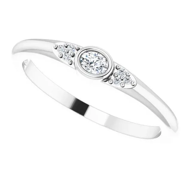 Oval Diamond Lab-Grown Diamond Accent Stackable Ring