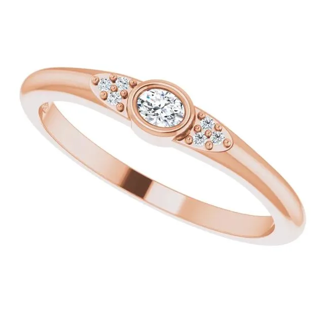Oval Diamond Lab-Grown Diamond Accent Stackable Ring