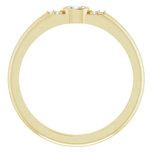 Oval Diamond Lab-Grown Diamond Accent Stackable Ring