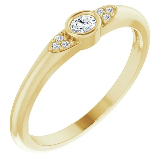 Oval Diamond Lab-Grown Diamond Accent Stackable Ring