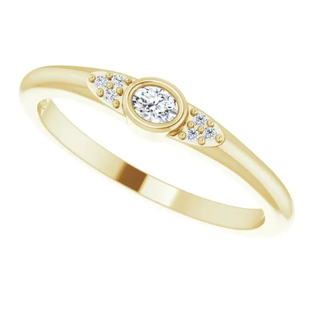 Oval Diamond Lab-Grown Diamond Accent Stackable Ring