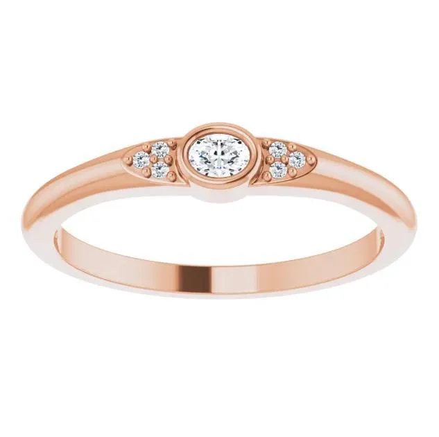 Oval Diamond Lab-Grown Diamond Accent Stackable Ring