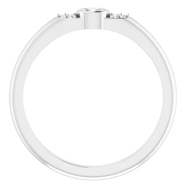 Oval Diamond Lab-Grown Diamond Accent Stackable Ring