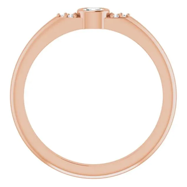 Oval Diamond Lab-Grown Diamond Accent Stackable Ring