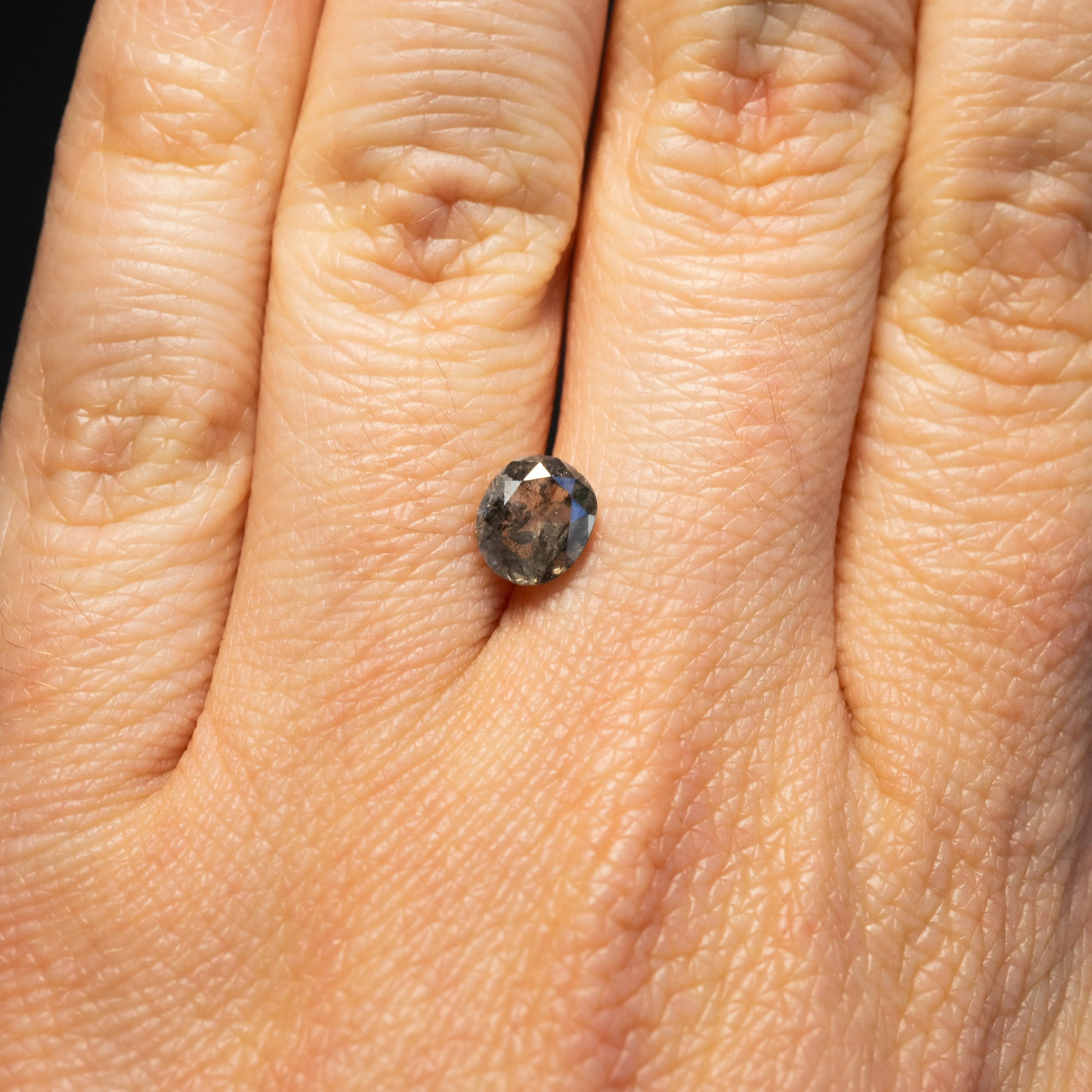 Oval Double-Cut Salt   Pepper Diamond | 1.08ct