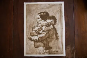 Palmieri Lithograph Mother with Son