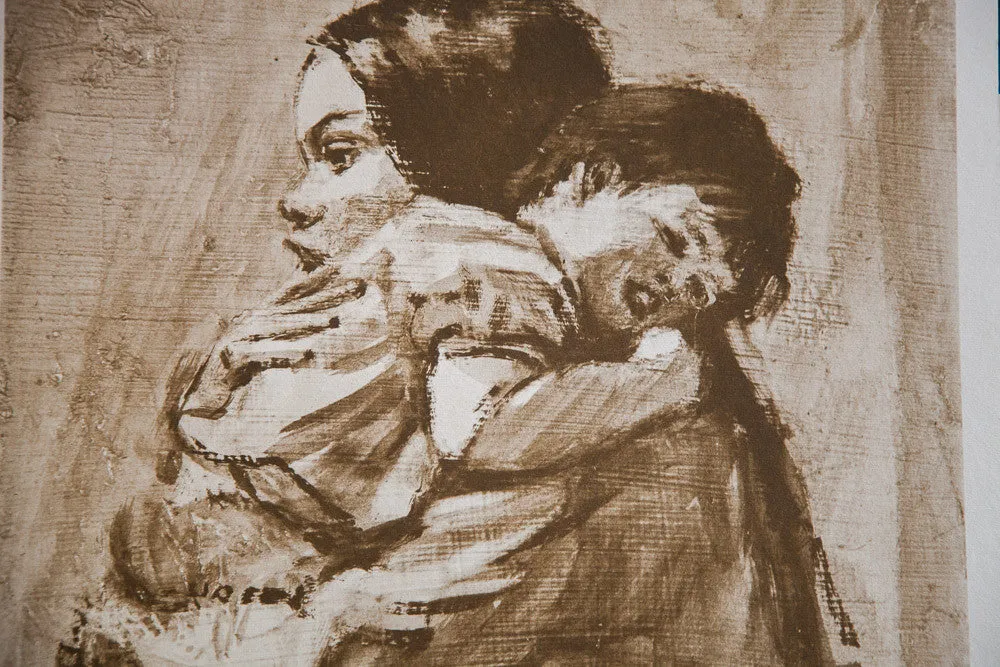 Palmieri Lithograph Mother with Son