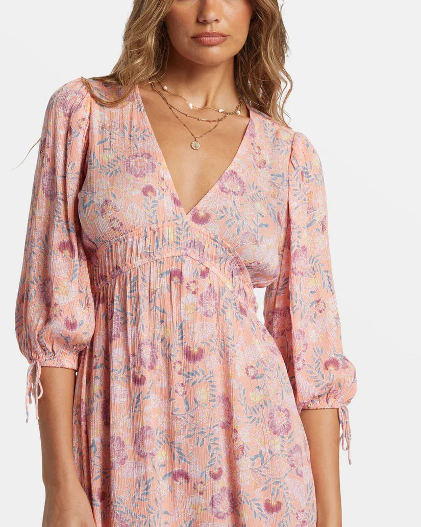 Paradise Sky Midi Dress - Peach Paradise