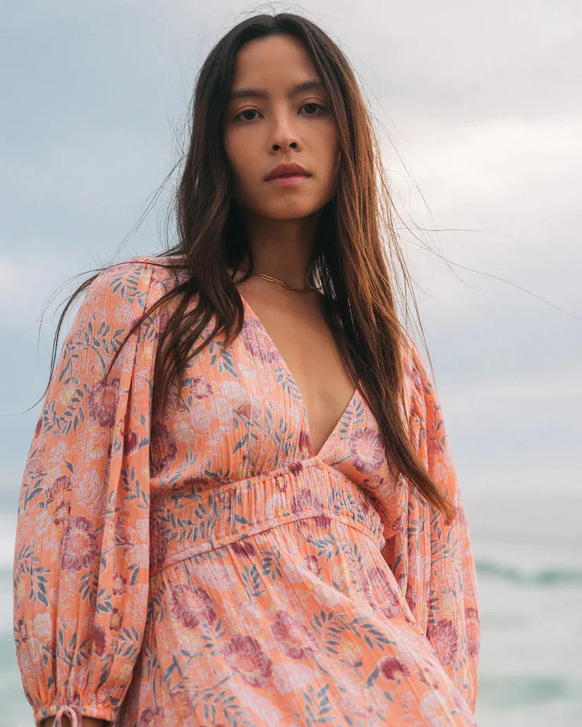 Paradise Sky Midi Dress - Peach Paradise