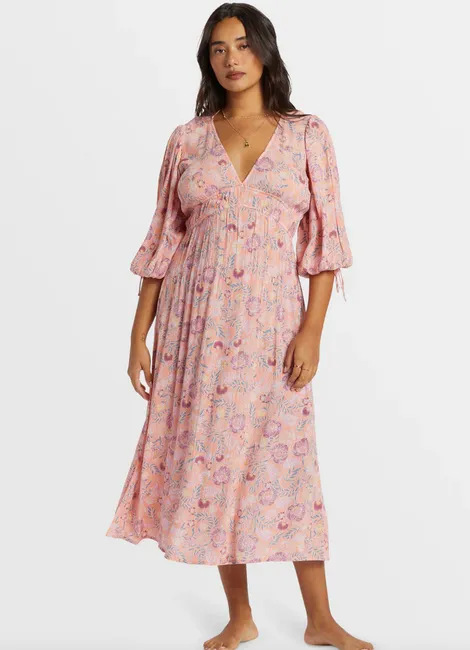 Paradise Sky Midi Dress - Peach Paradise