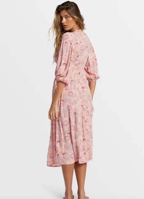 Paradise Sky Midi Dress - Peach Paradise