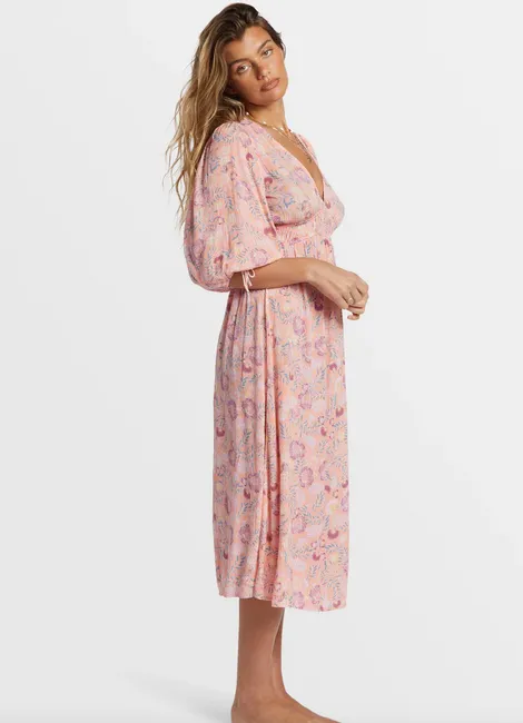 Paradise Sky Midi Dress - Peach Paradise