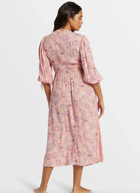 Paradise Sky Midi Dress - Peach Paradise