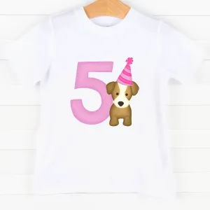 Party Pup 5th Birthday, Girls Graphic Tee
