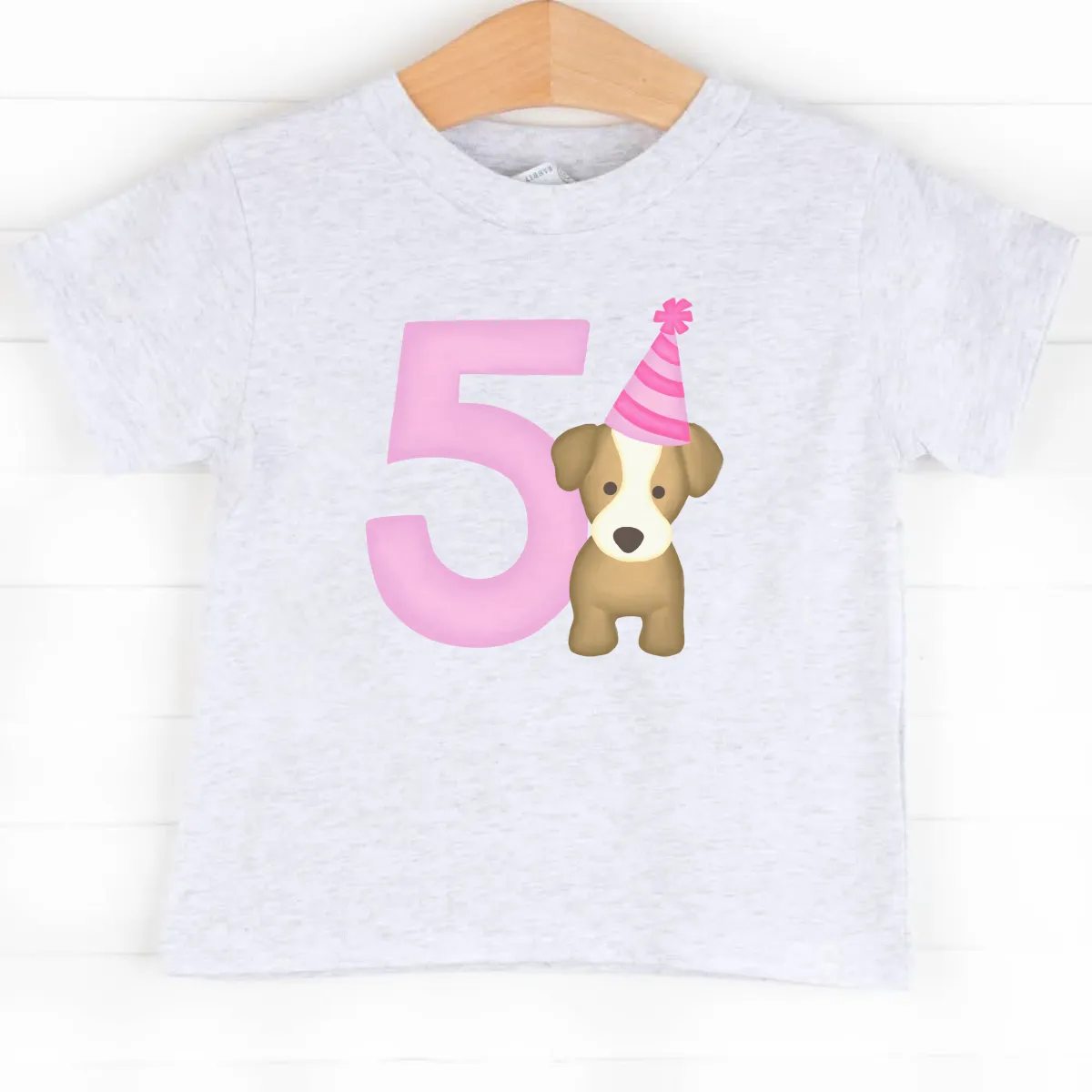 Party Pup 5th Birthday, Girls Graphic Tee