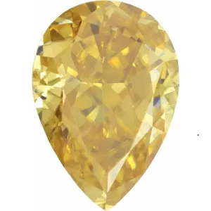 Pear Diamond Faceted FAB Yellow Moissanite Loose Stone