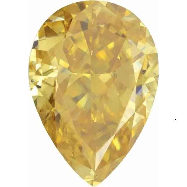 Pear Diamond Faceted FAB Yellow Moissanite Loose Stone