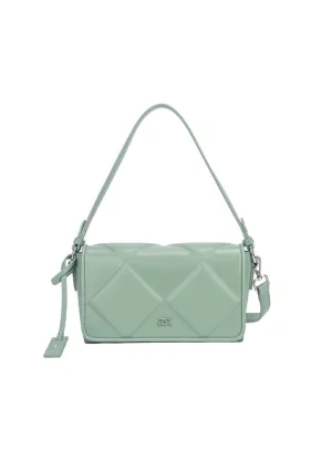 Pearl Debossed Flapover Bag - Green