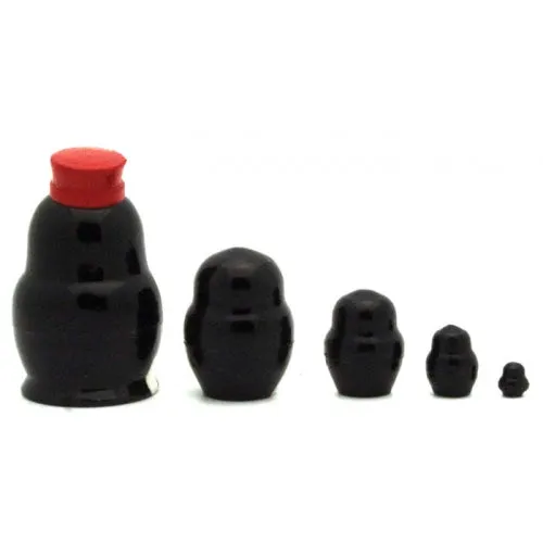 Penguin in Red Hat Miniature Nesting Doll