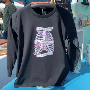 Perfect Mind Perfect Heart Perfect Soul Rib Cage Long Sleeve Black Graphic T shirt