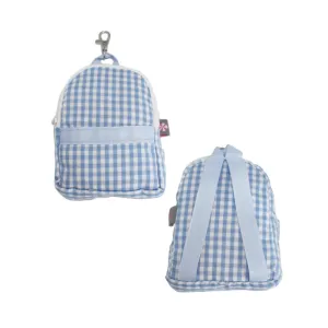 Personalized Gingham Baby Blue Teeny Tiny Mini-Backpack