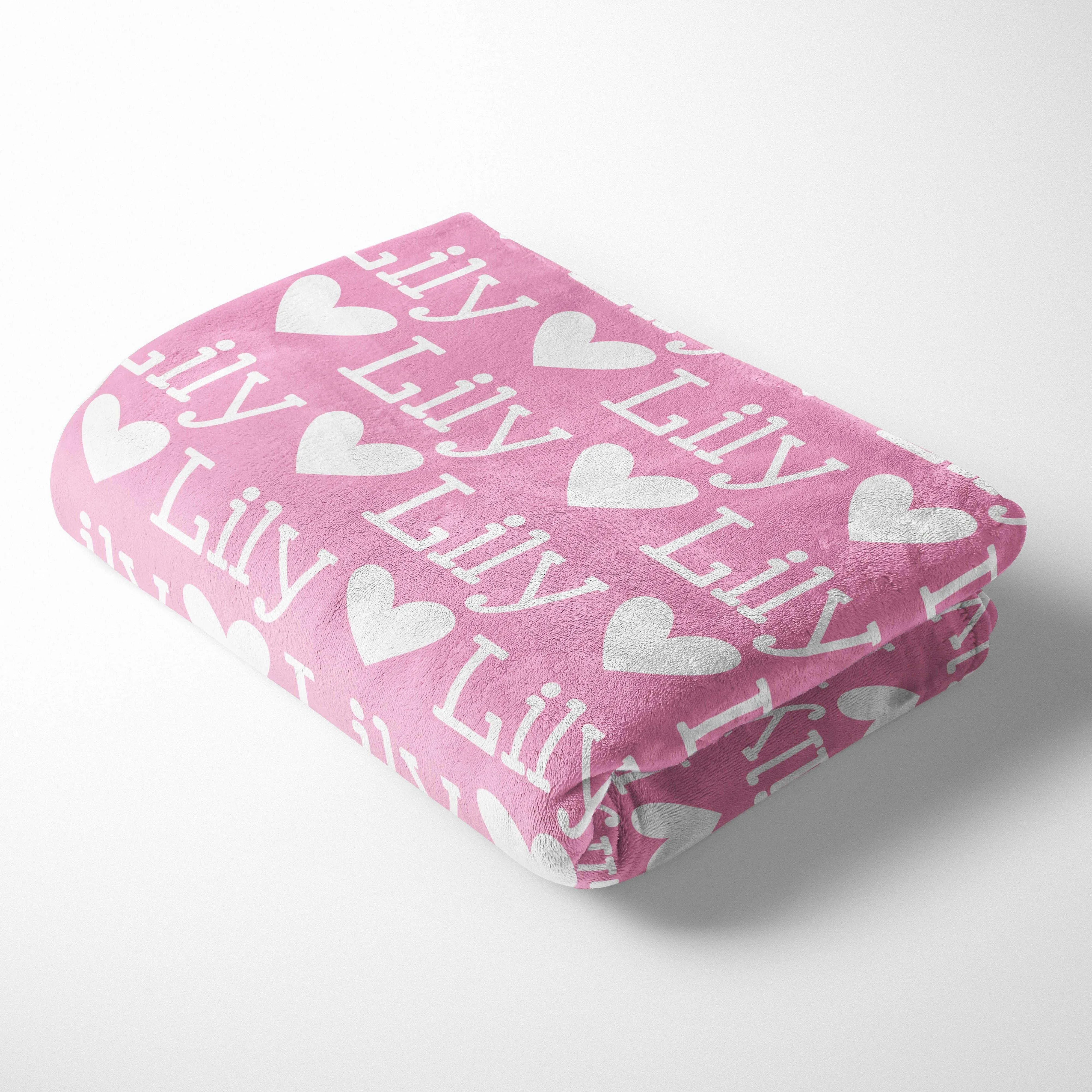 Personalized Kid/Teen Blanket - Name and Heart