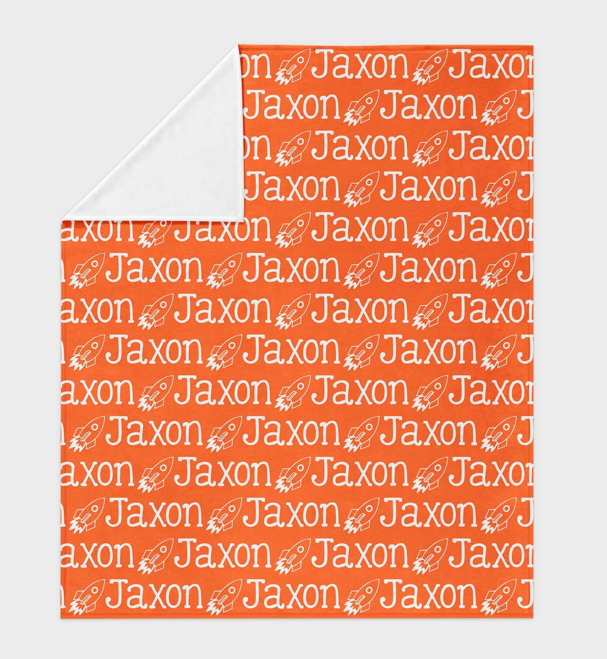 Personalized Kid/Teen Blanket - Name and Space Ship