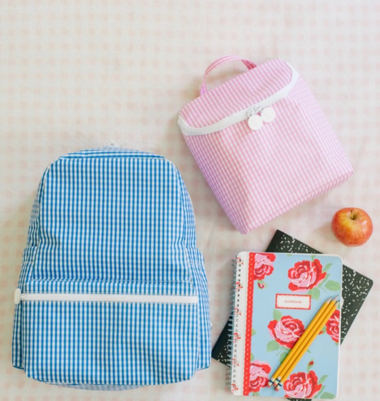 Personalized Nylon Blue Gingham Backpack